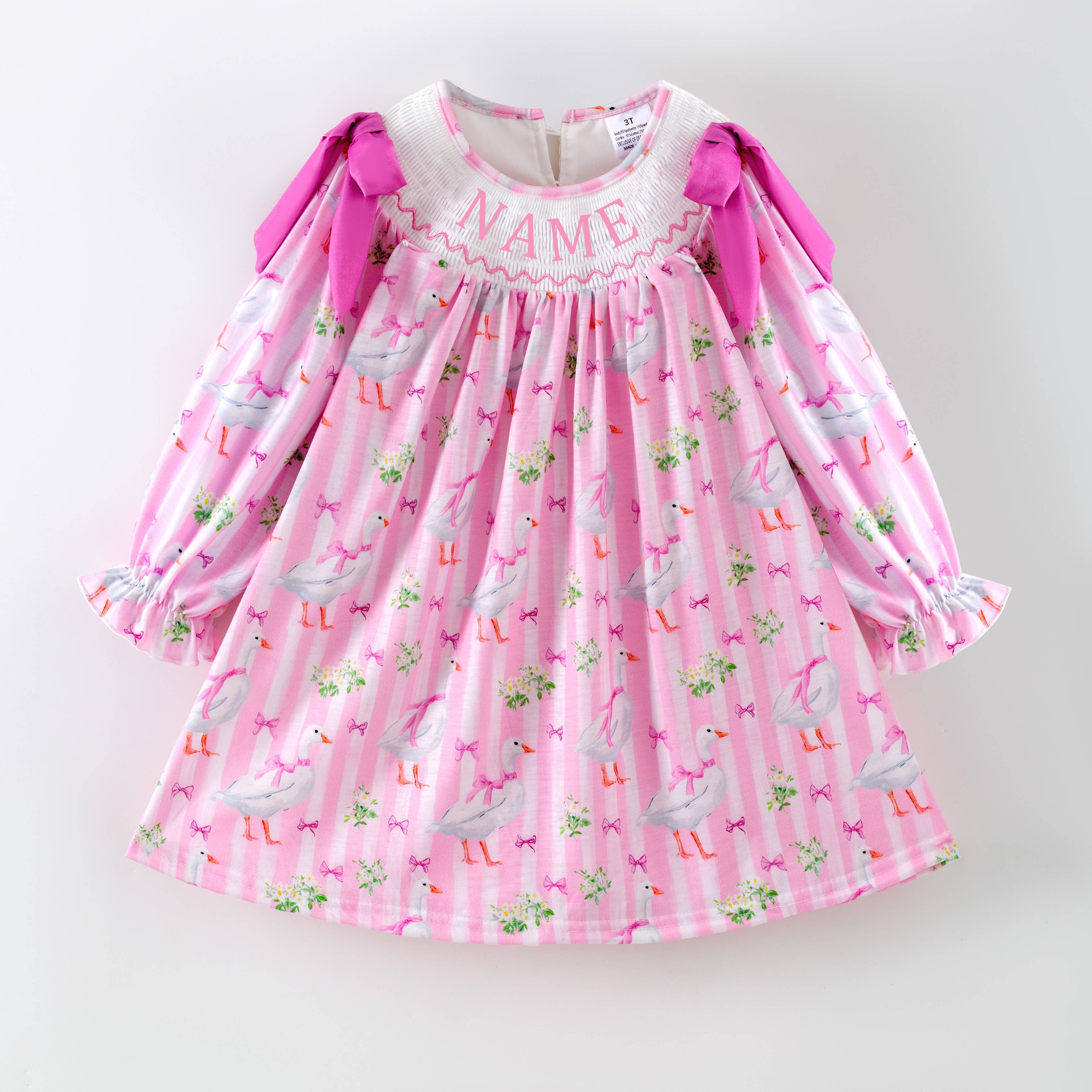 Auraquise - Wholesale Clothing Set - Baby - Kids Custom Name Gilly Goose Embroidery Smocks Sibling Clothes0