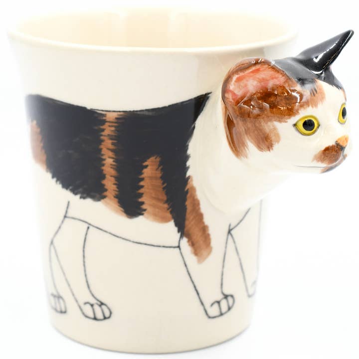 Art Floral Trading LLC - Wholesale Coffee Mug - MUG129 Calico cat mug 10 oz