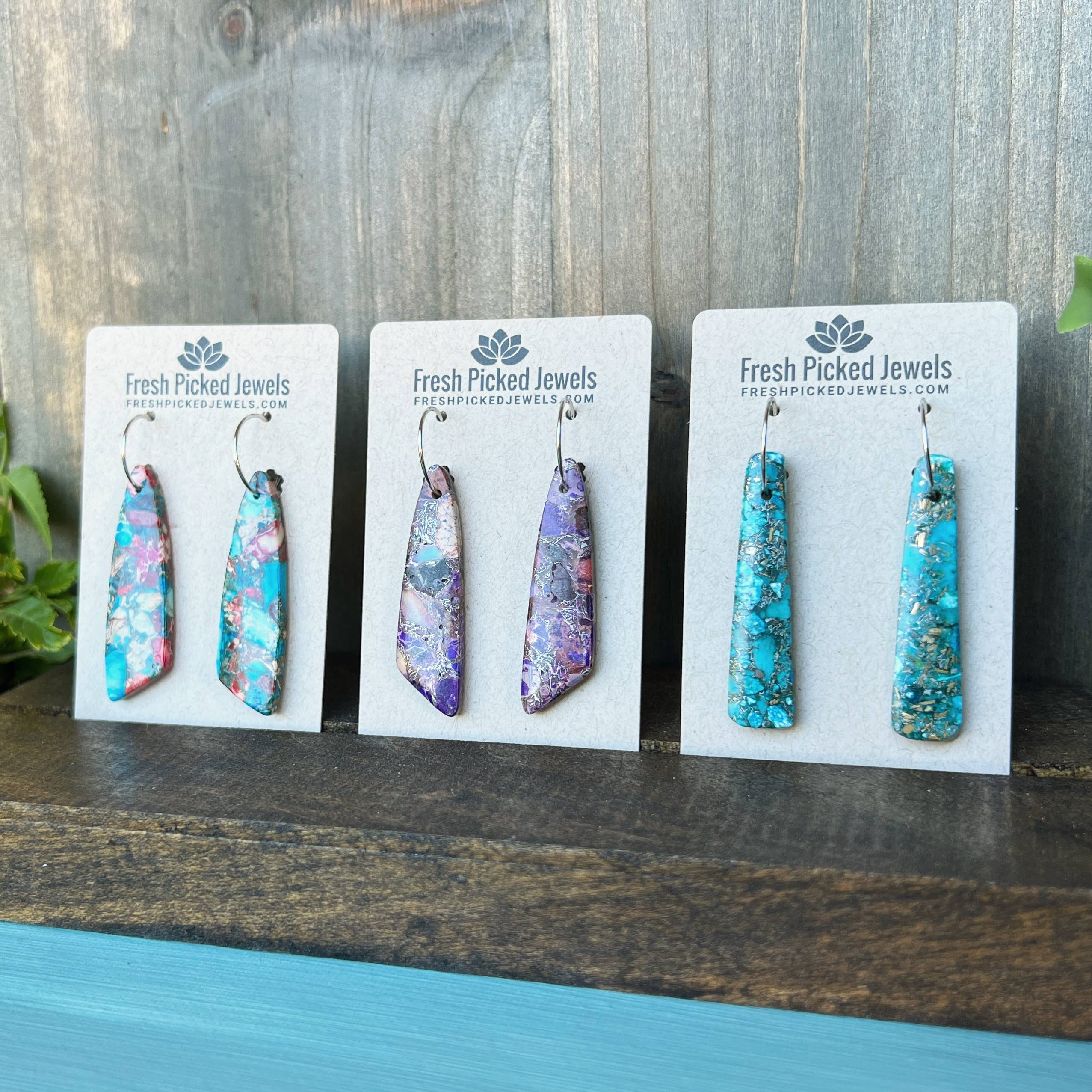 Fresh Picked Jewels - Wholesale Hoop Earrings - Imperial Jasper Hoop Earrings2