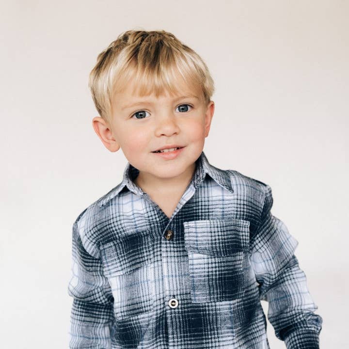 Flanelle légère marine - Enfant pour la vente par HAHA MAMA Clothing