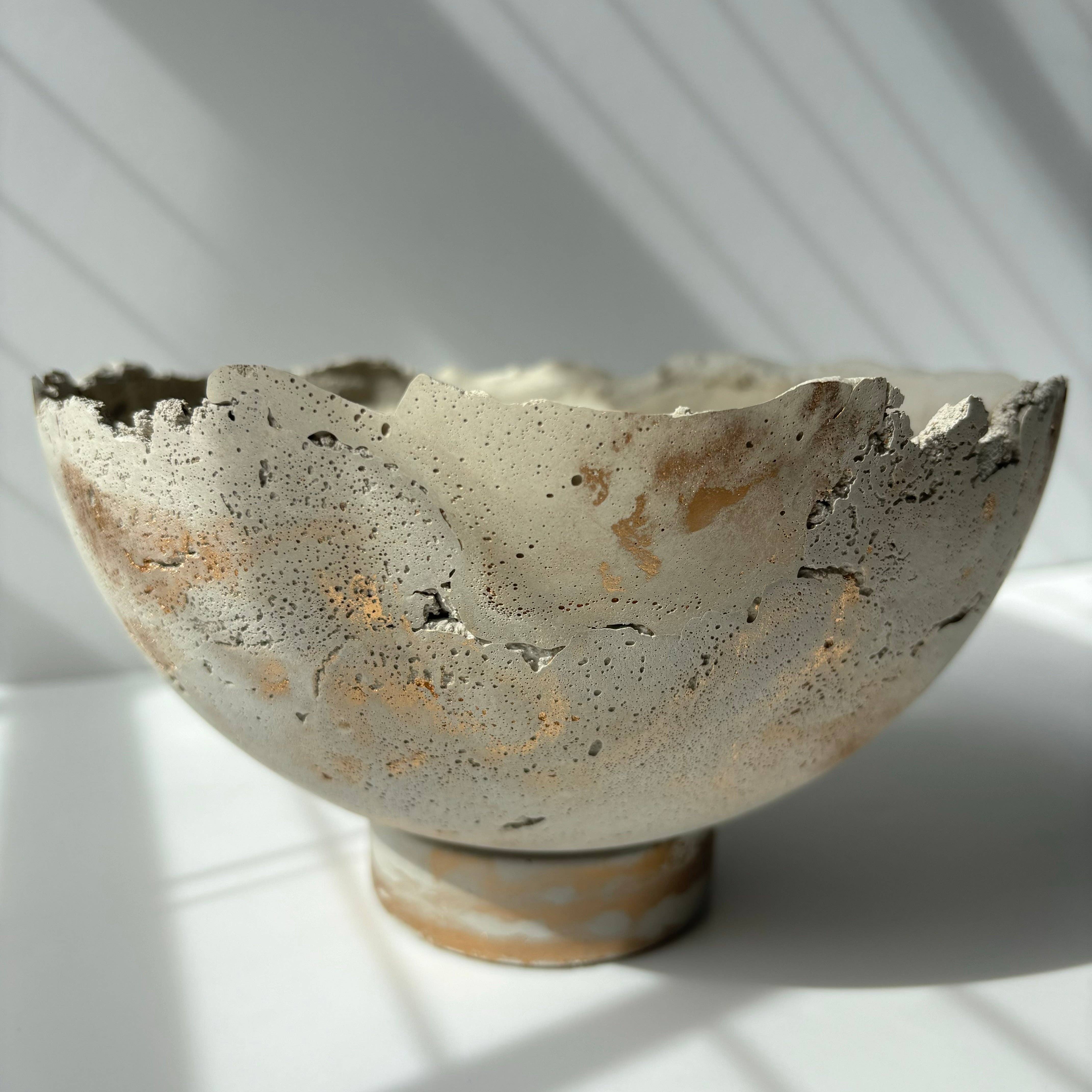 Fancy Concrete - Wholesale Decorative Plate/Dish/Bowl - Half Moon Bowl Pot 7" | Decorative Bowl | Rough Concrete Bowl5