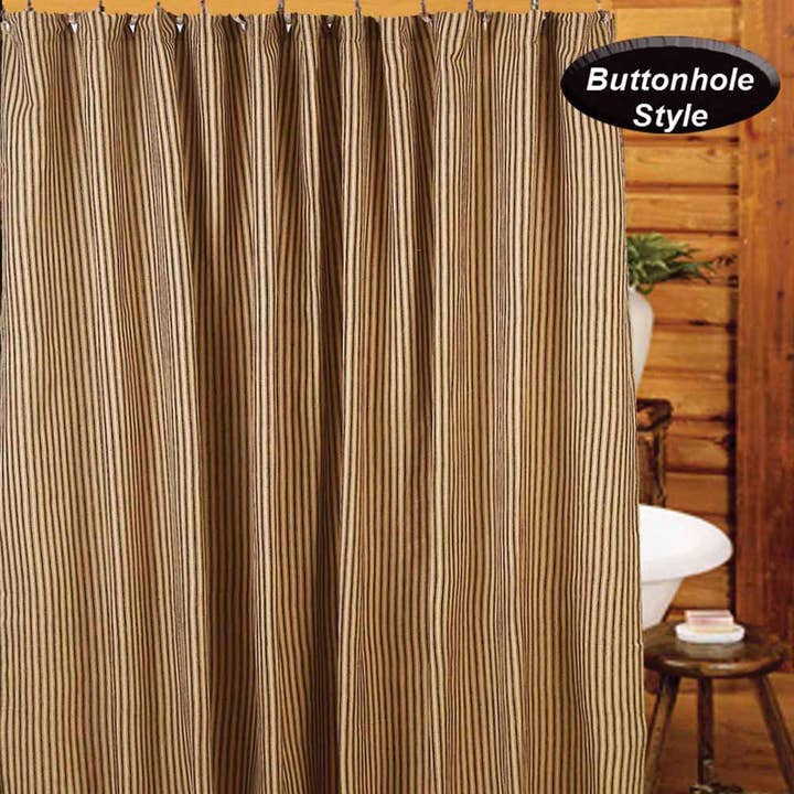 Home Collections by Raghu – wholesale Shower curtain – York Ticking Shower Curtain Black