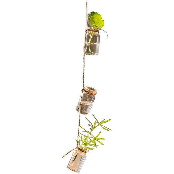 Rustic Reach - Vente Jardinière suspendue - Petite jardinière en verre à suspendre en corde, 55 pouces de long (lot de 3)4