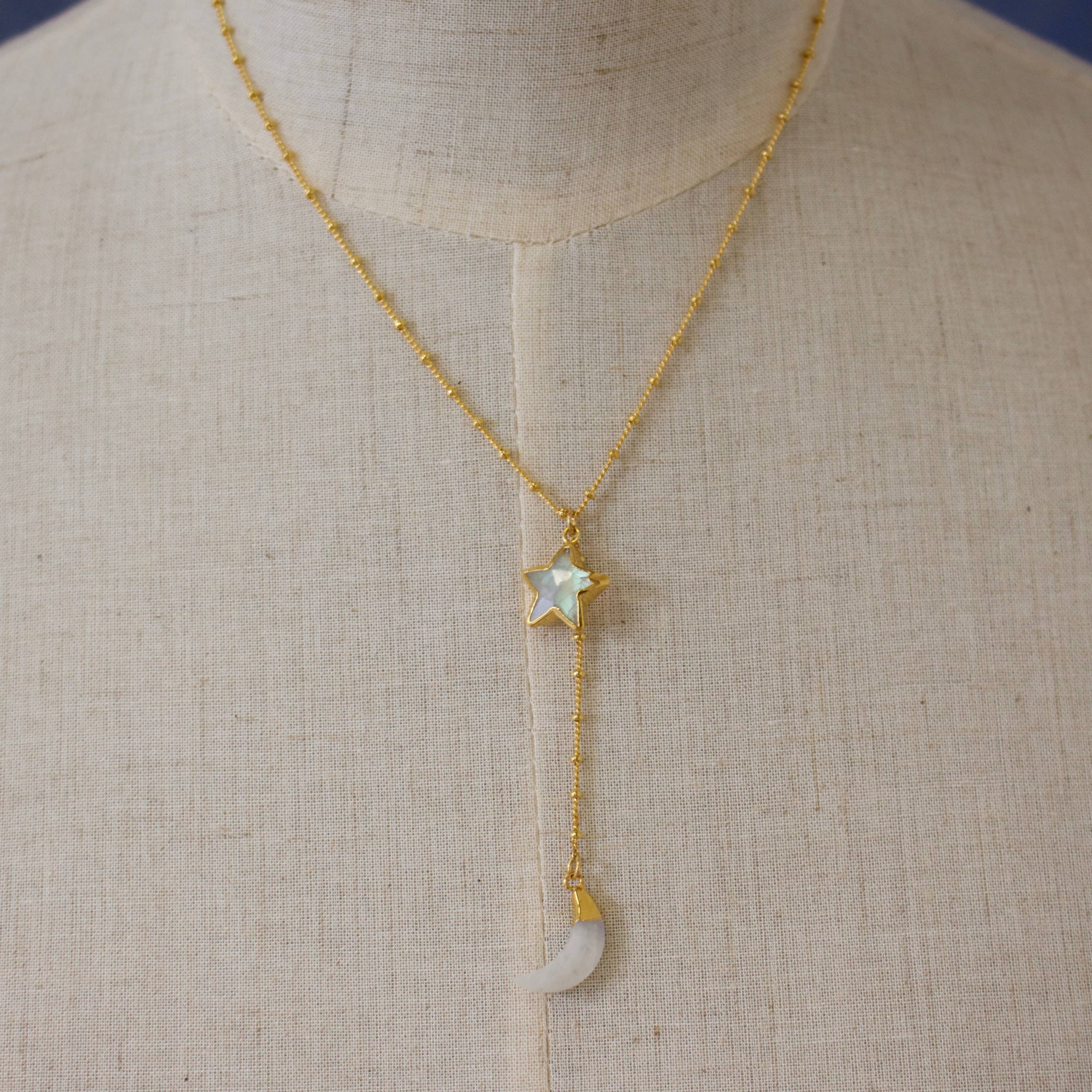 a.v. max - Wholesale Halskettinghanger - Over The Moon Stone Y-hals|Labradoriet|Citroen|Chalcedoon|WRM11