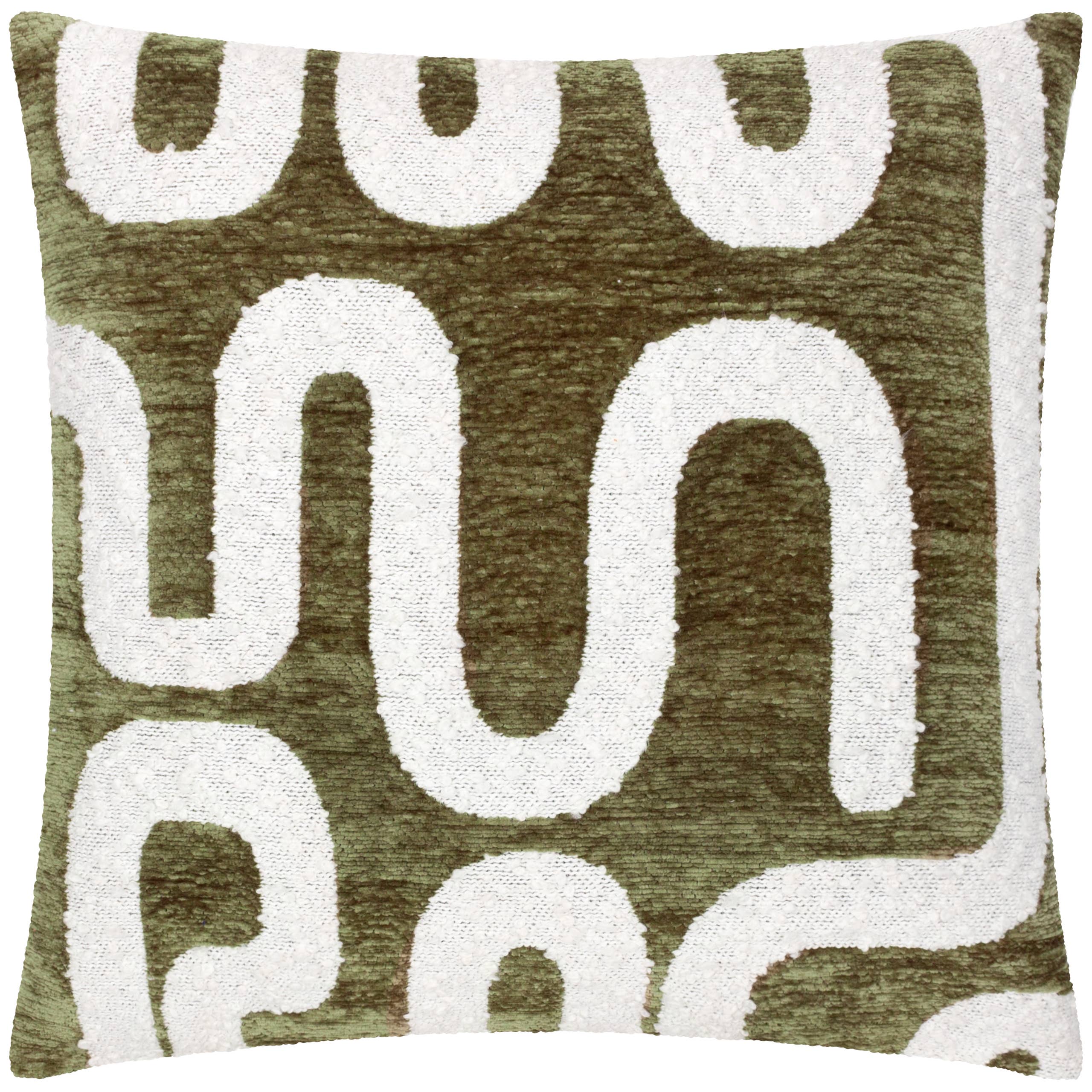 Vardan Chenille Jacquard Cushion Olive for wholesale on Faire1