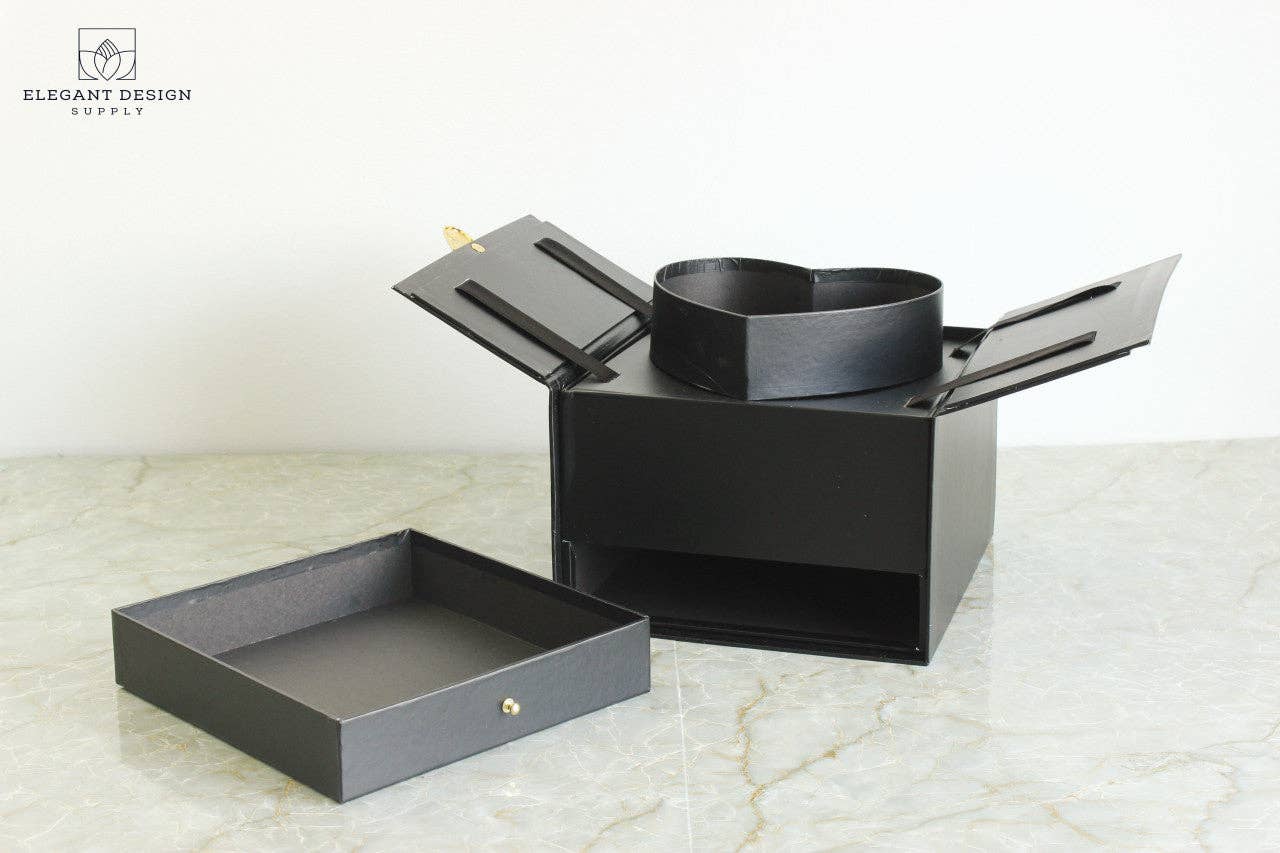 Elegant Design Supply - Wholesale Gift Box - Pull-up Heart Flower Box with Drawer2