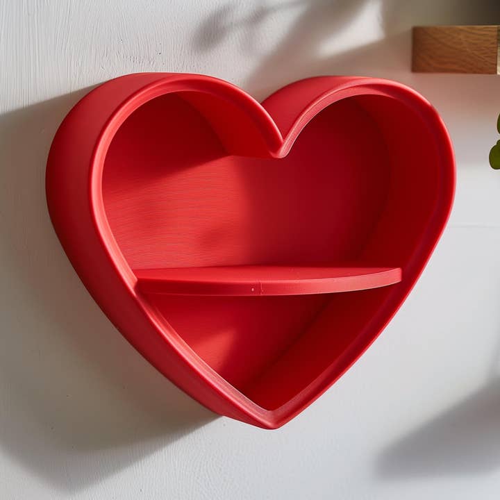 Étagère murale en forme de cœur imprimée en 3D | Étagère décorative moderne | Étagère flottante minimaliste | Décoration murale mignonne | Élément décoratif unique imprimé en 3D pour la maison pour la vente par Decords