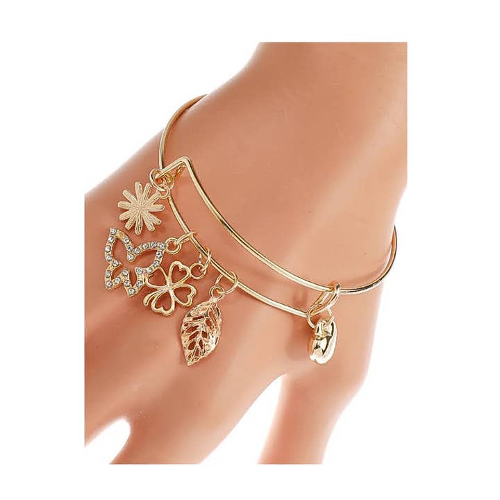 Butterfly Charm Bangle Bracelet for wholesale by Atlas Fashion
