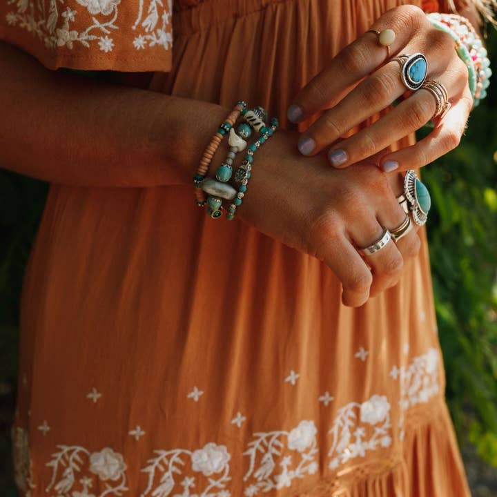 Three Bird Nest - Wholesale Beaded Bracelet - San Antonio Bracelet Set - Turquoise