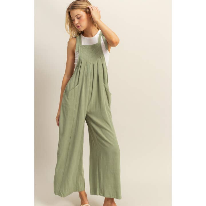 HYFVE - Wholesale Jumpsuit - Women's - HF25C822-Self-Tie Shoulder Straps Jumpsuit