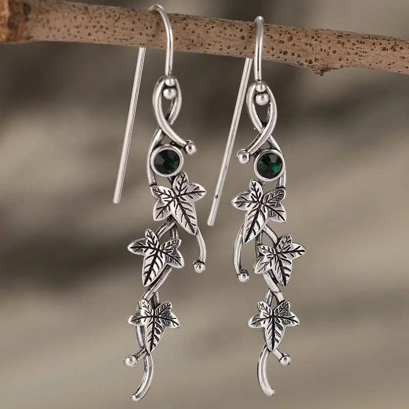 Huis Van Merken - Wholesale Dangle Earrings - Silver Ivy Leaf Earrings - Elf Plant Jewelry1