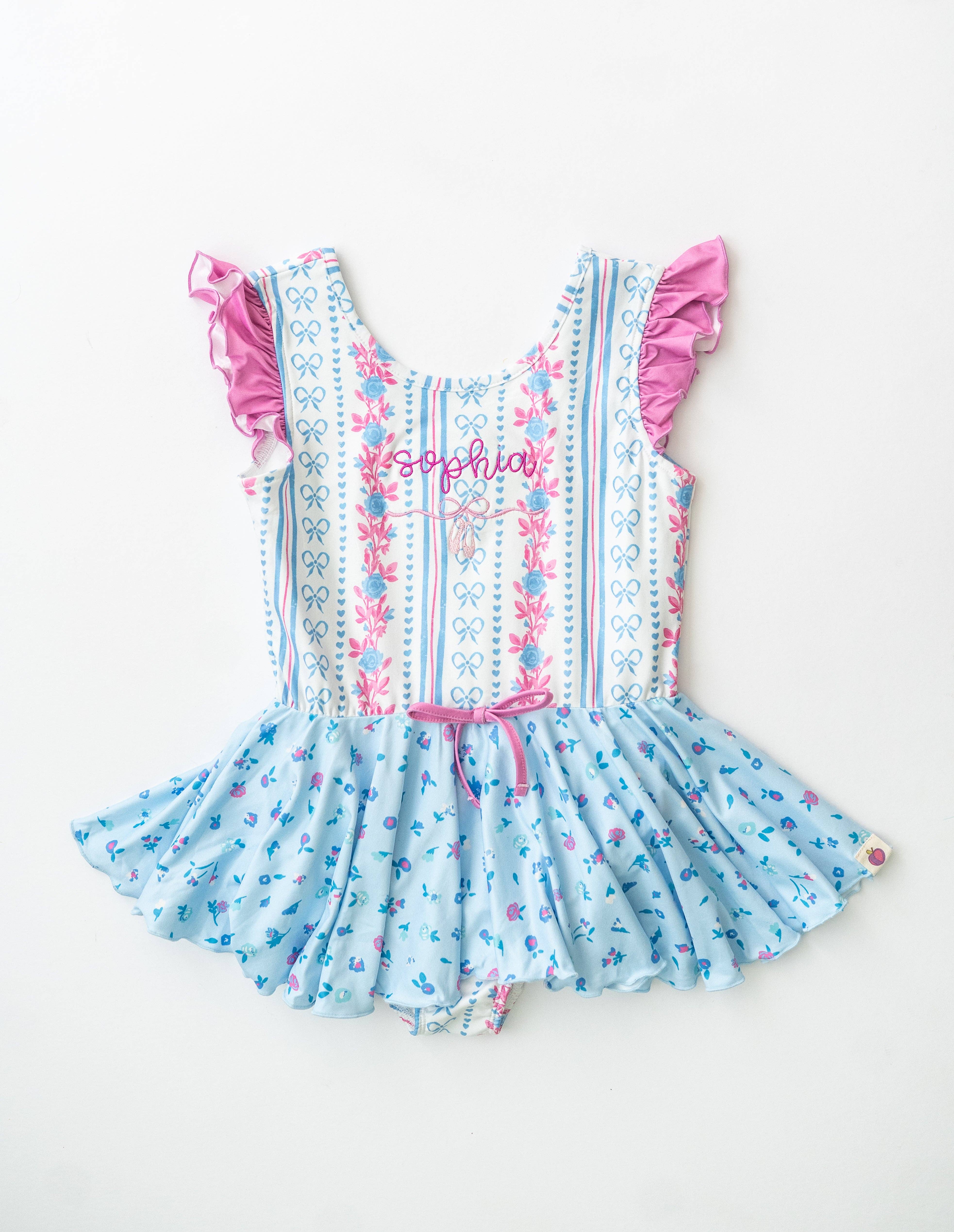 Cheeky Plum - Venta al por mayor Leotardos - Niños - Farrah Leotard - Rosé Ribbon Luxe18