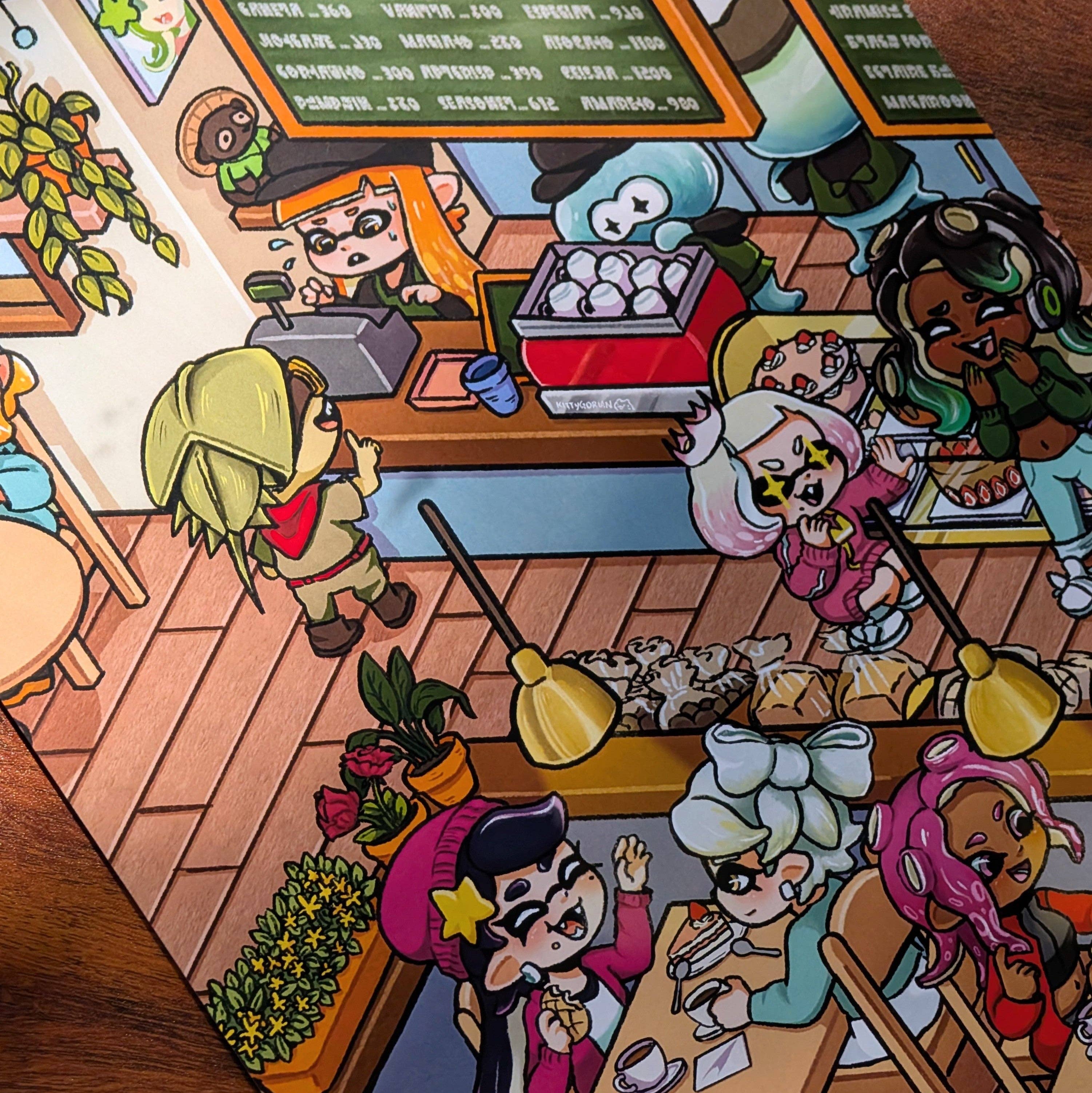 Kittygorian - Wholesale Art Print - Splat Café! print || Splatoon1