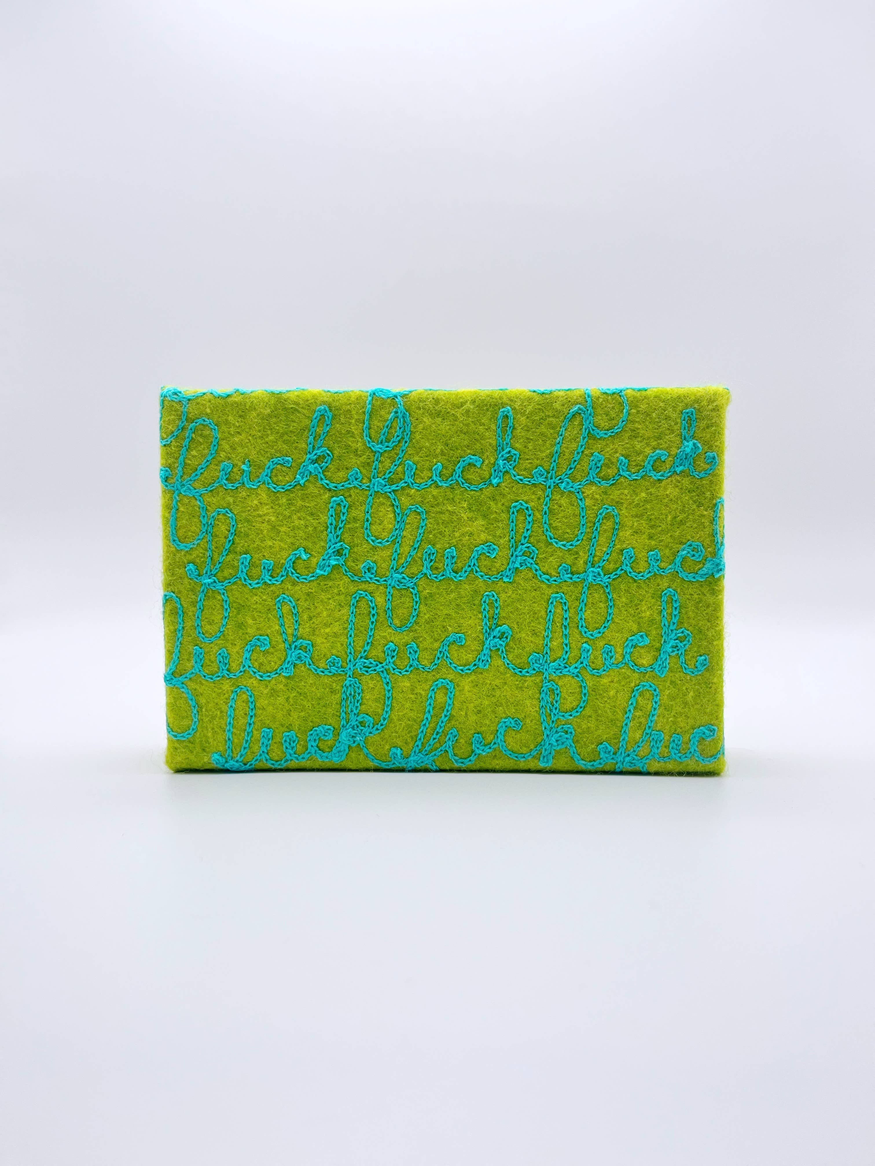 Cat Babbie - Wholesale Wall Accent - Fuck, Fuck, Repeat, Fiber Art 4x6"1