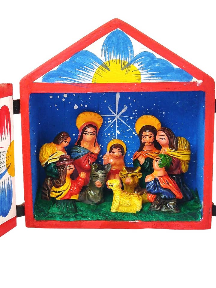Wooden Nativity Retablo for wholesale by Sedona Spirit