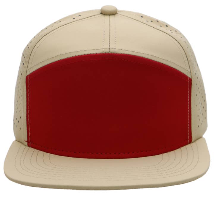 Cap Zone - Wholesale Flat Brim Cap - Unisex - Colored Front 7 Panel Digital Perforated Snapback20