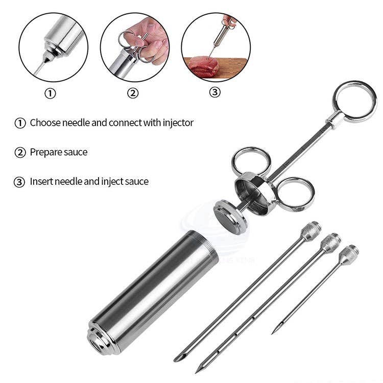 VIGOR - Wholesale Kitchen Tool/Gadget - Stainless Steel Meat Injector Kit Food Syringe(10 Pack)14