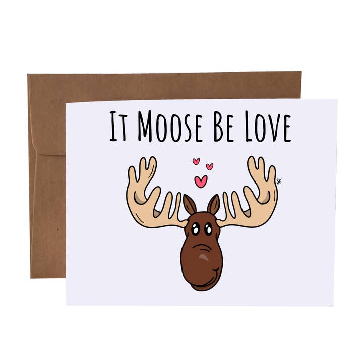 It Moose Be Love | Moose Pun lykønskningskort for engroshandel hos SKP ink
