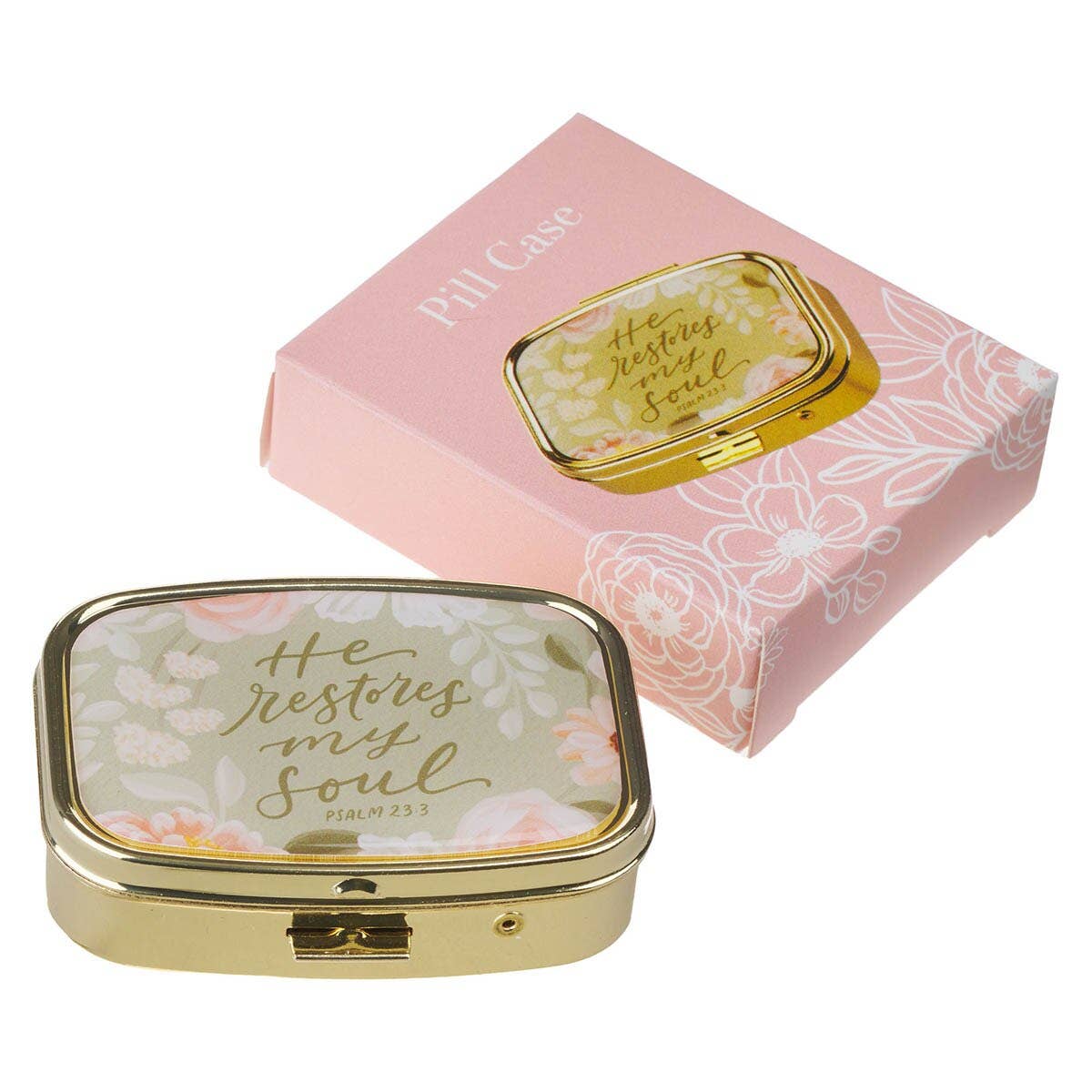 Christian Art Gifts - Vente Pilulier - Boîte à pilules Il restaure mon âme Ps. 23:31