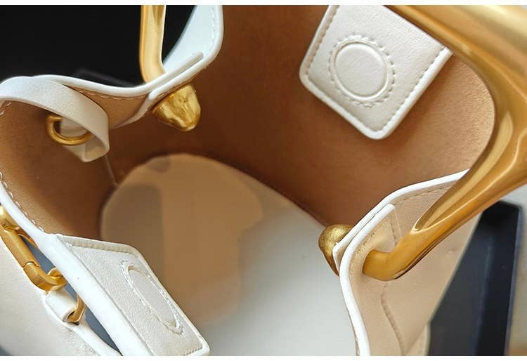 Sook Stainable – wholesale Top handle bag – women's – Geometric Artistic Design Metal Handle Leather Bag10