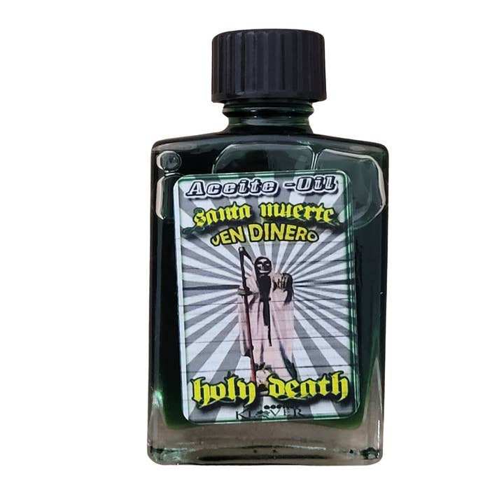 Huile Holy Death Money Come Spell - Bouteille de 1 fl oz pour la vente par Botanica Luz Del Dia Inc