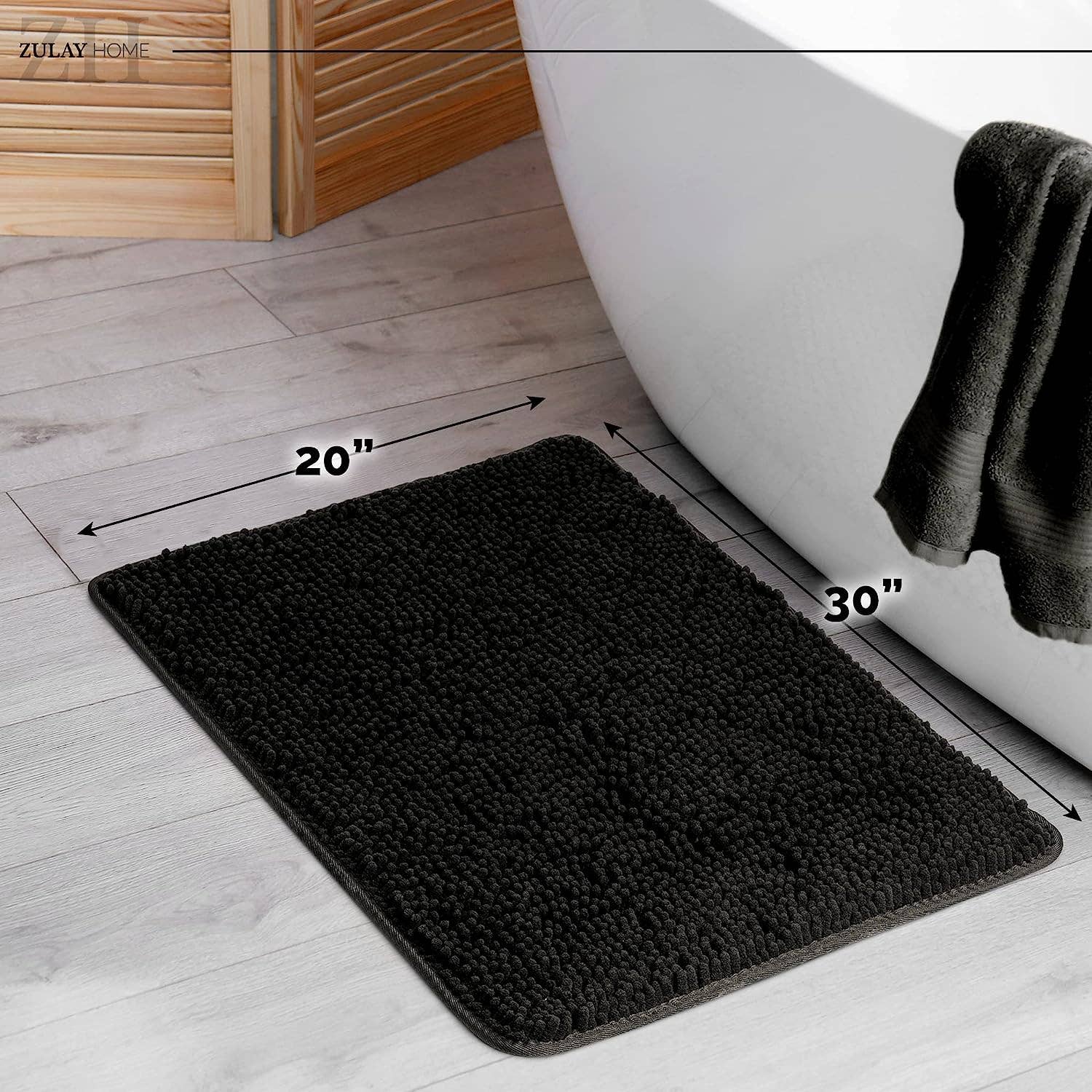 Zulay Kitchen - Wholesale Bath Mat - Soft Shaggy Bathroom Rug (30x20)9