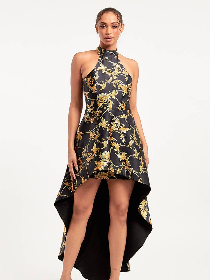 - Mock neck High low dress XA8252AP3 for wholesale by Jour