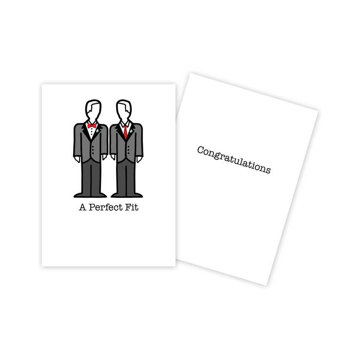 Two Grooms Carte de mariage même sexe pour la vente par Sun Day Greetings