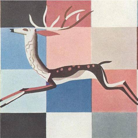 Art Print DA-391 Stylized Deer over Squares for wholesale by Found Image Press