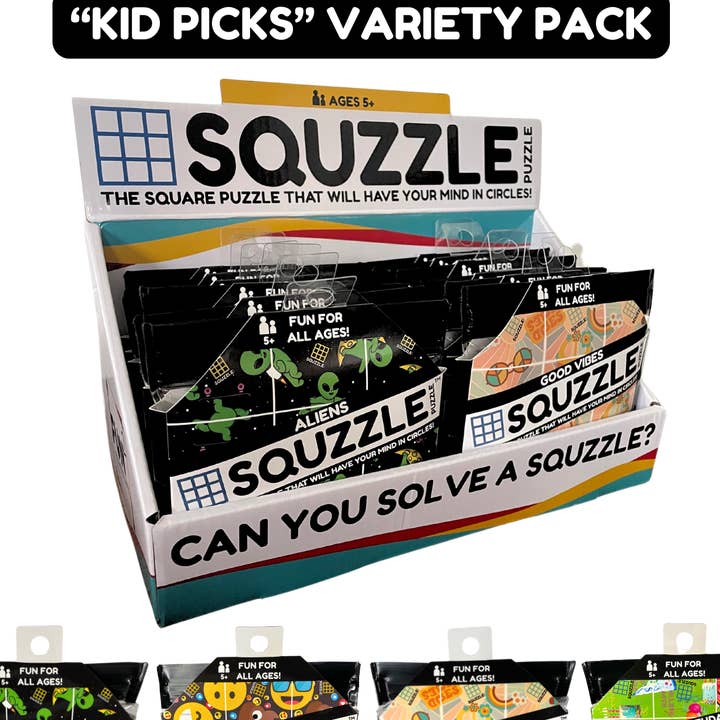 "Kid Picks" Squzzle Puzzles Variety Pack for wholesale by Fun Squared Games