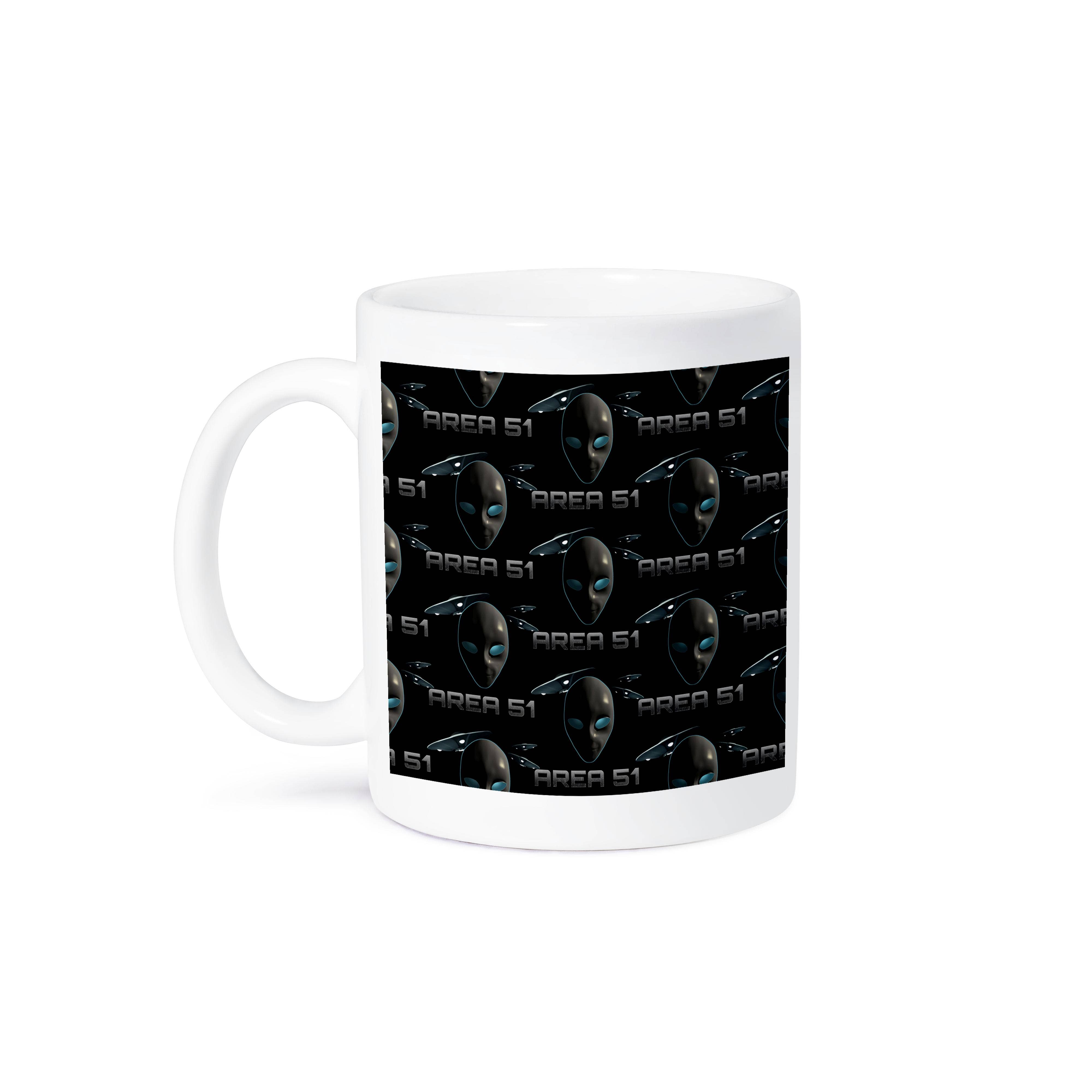3dRose - Wholesale Coffee Mug - 3dRose, Fun Gray Alien and UFO pattern for any Area 51 conspiracy theory., Mug8