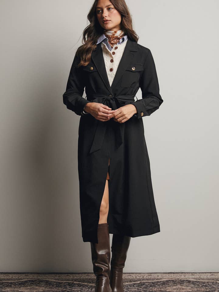 Dubbel ficka bältad trenchcoat FJ0006 för wholesale av Forte