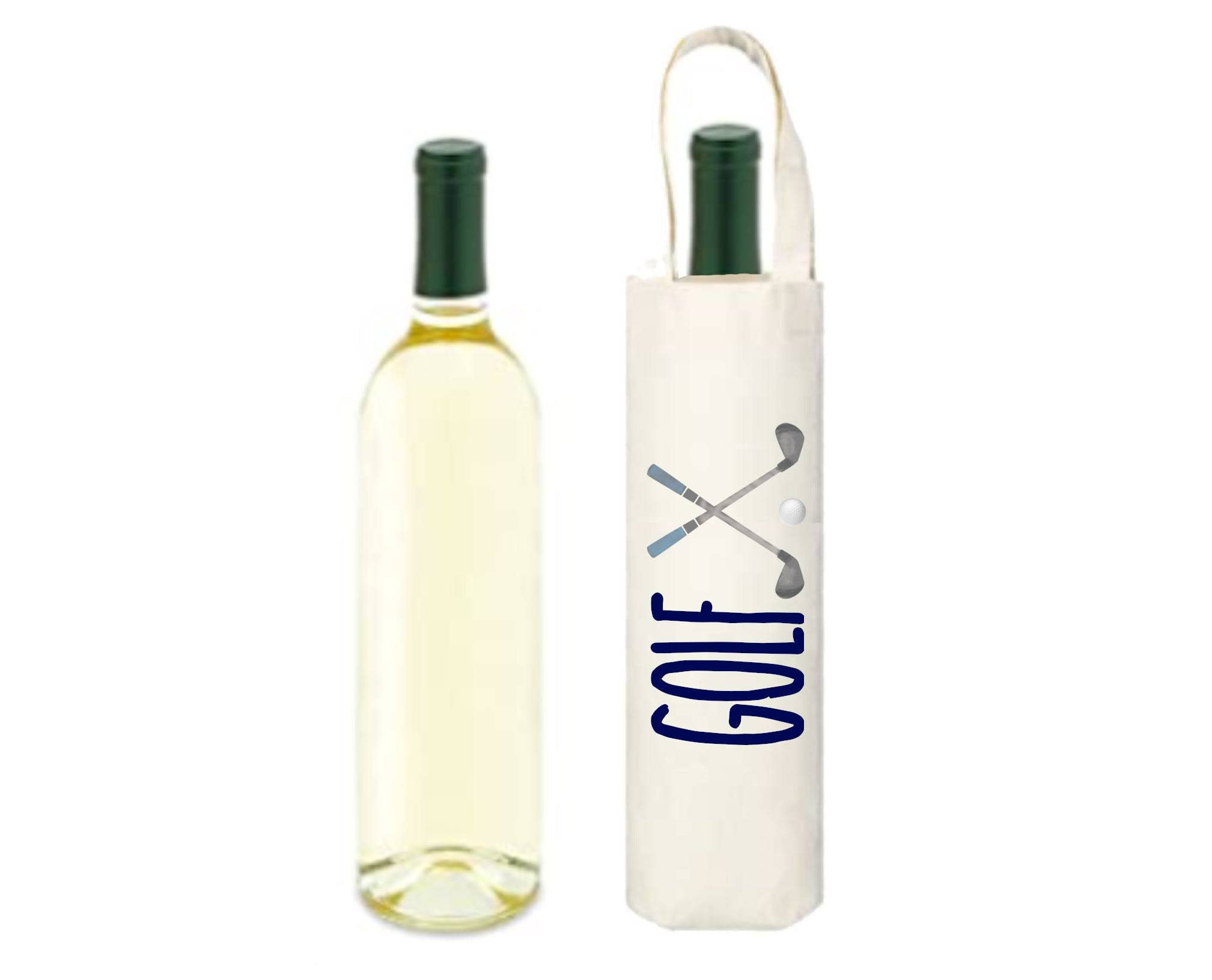 Peachy Pendants - Wholesale Wine Tote - Cotton Wine Tote - Golf (Choose Style)3