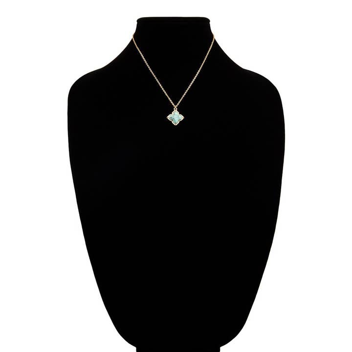 Dalmatian Dal Semi-Precious Clover Necklace for wholesale on Faire