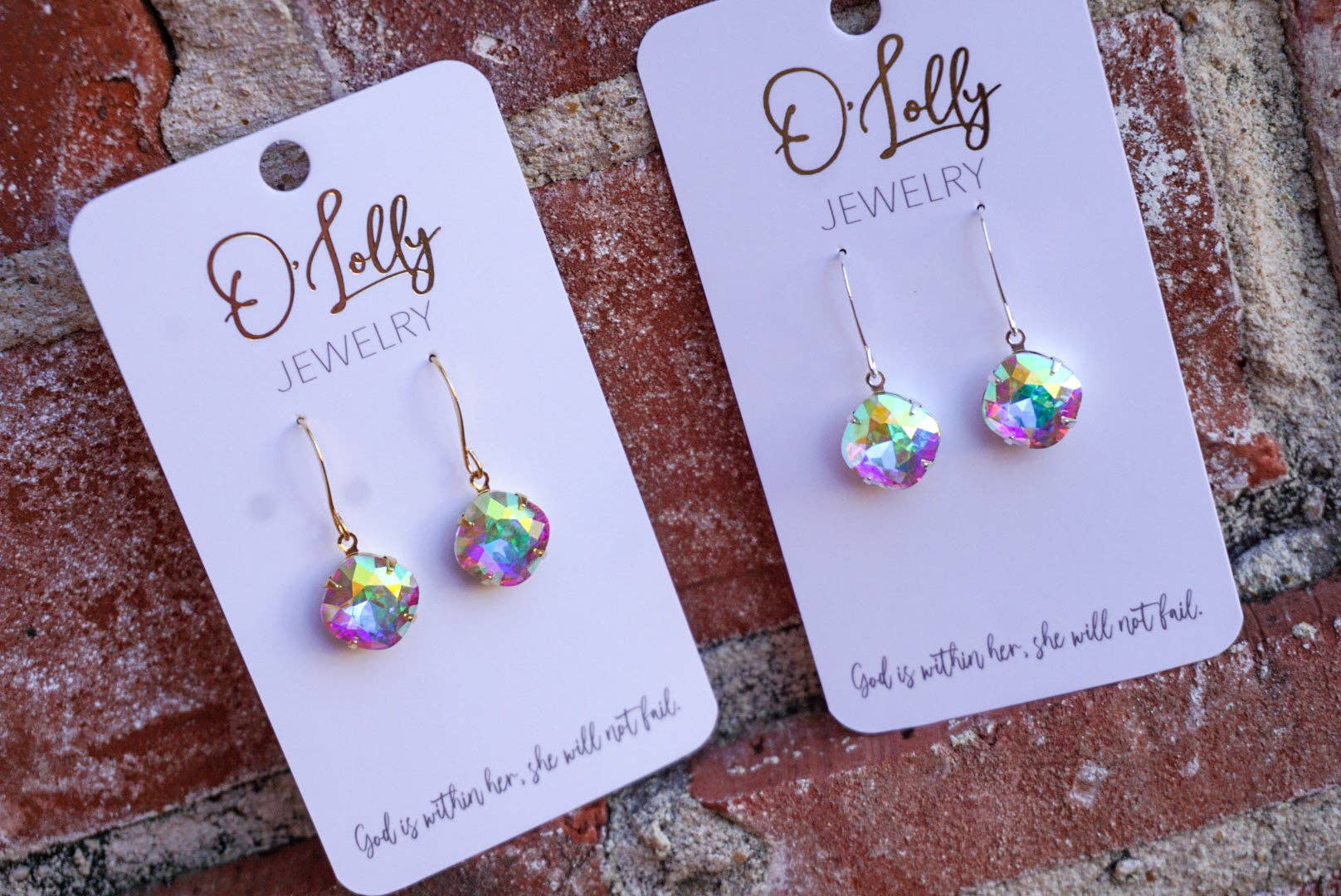 O’Lolly Jewelry - Wholesale Dangle Earrings - O'Lolly "Roxie" Earrings - AB Stone Dangle