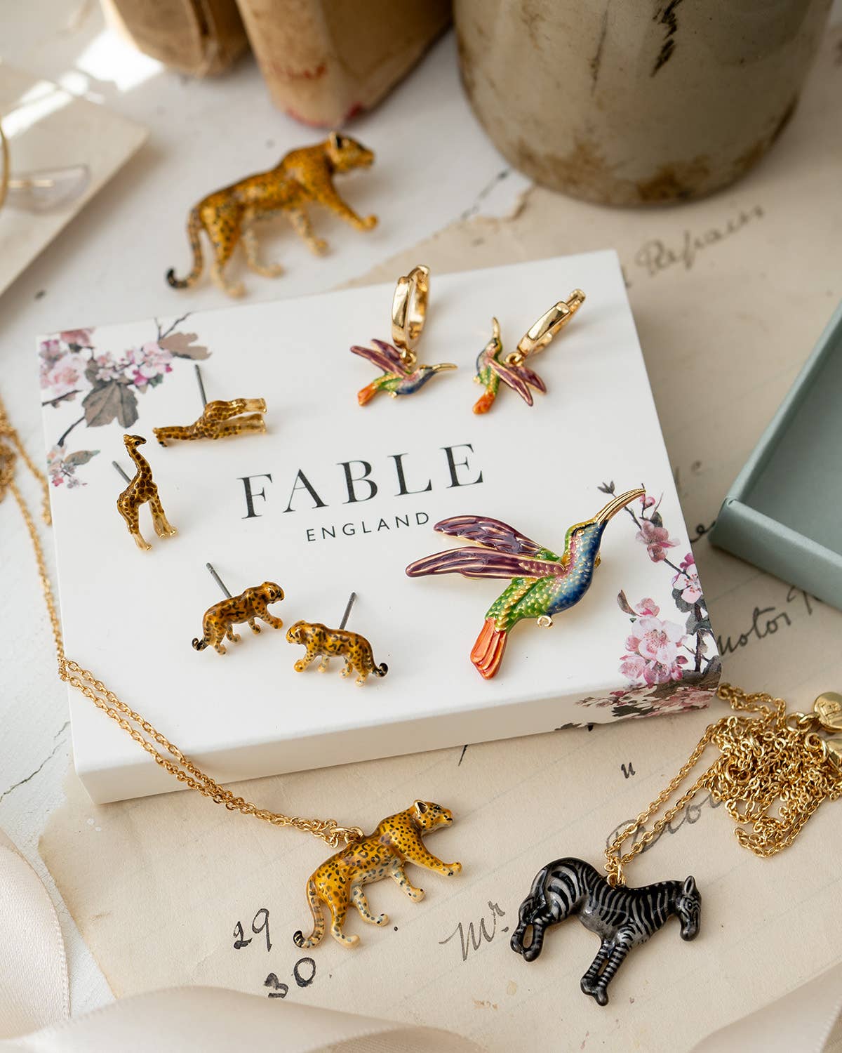 Fable England - Vendita all'ingrosso Orecchini a bottone - Orecchini a forma di giraffa1