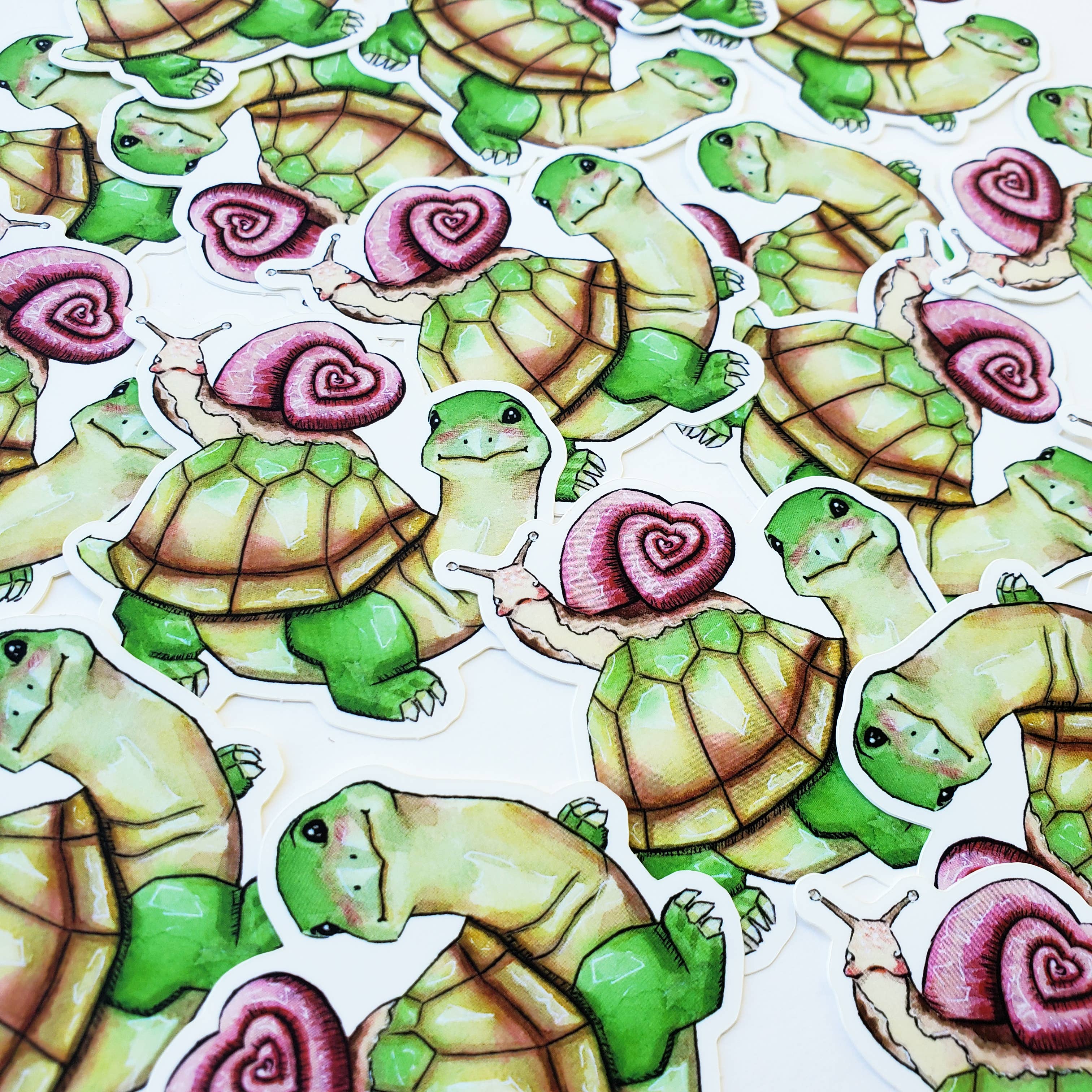 Art by Trisha Hall - Wholesale Sticker - Turtle & Snail Matte Sticker3