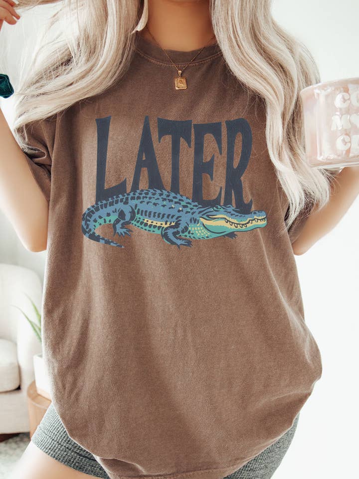 Kissed Apparel - Wholesale Screen Printed T-Shirt - Women's - Later Gator Comfort Colors Tee2