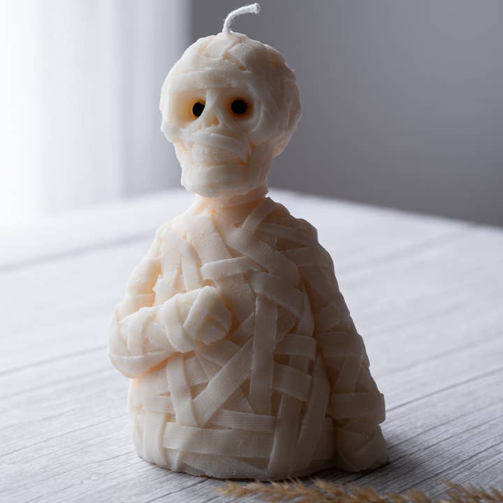 Allure CA – Velas de decoração por atacado – Vela de Caveira Zombie Halloween Elegance - Decoração Esquelética4