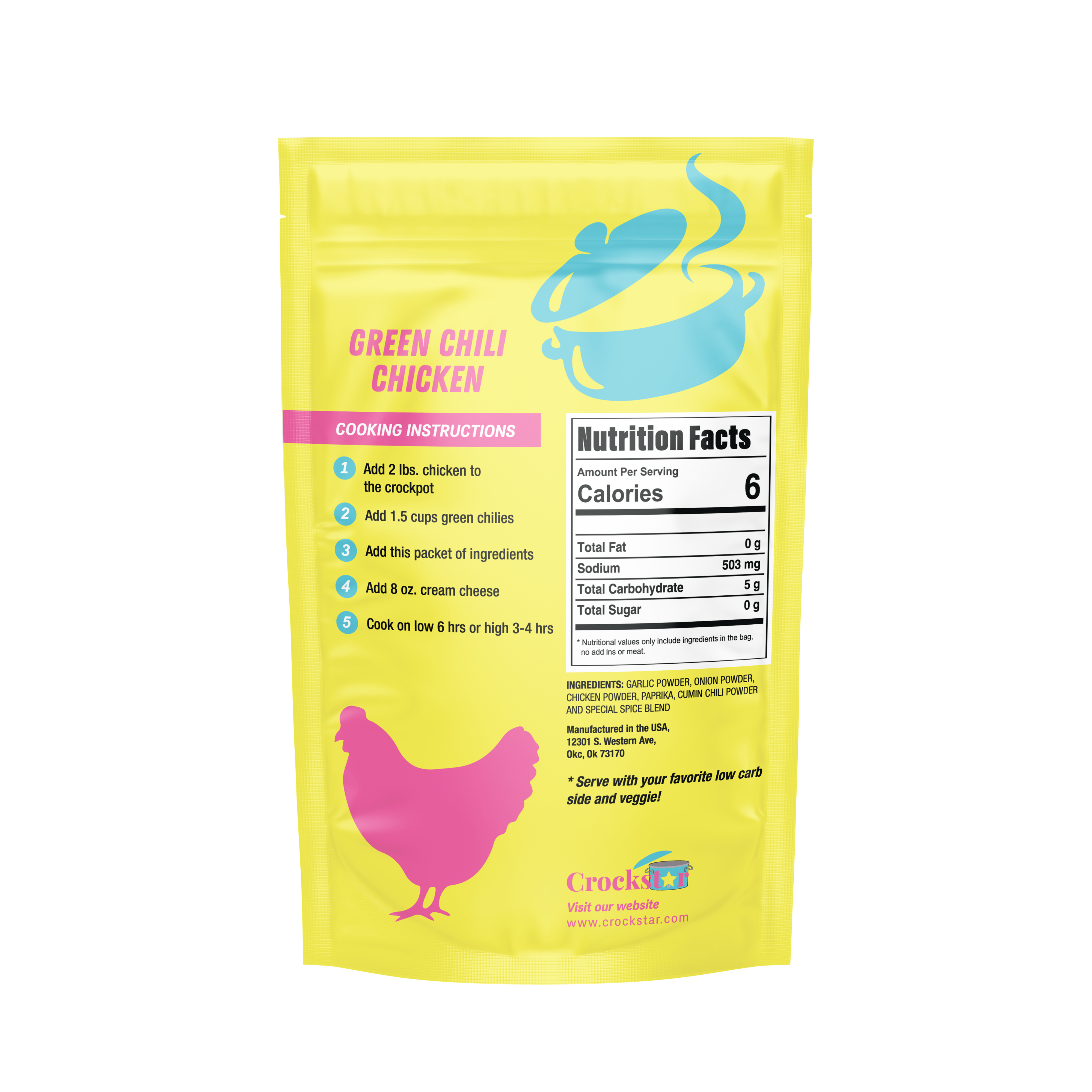 Crockstar Dinner Club - Wholesale Dried Spice Mix - Green Chili Chicken 1