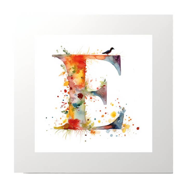 Impression artistique Alphabet Aquarelle E pour la vente par Artificial Ink