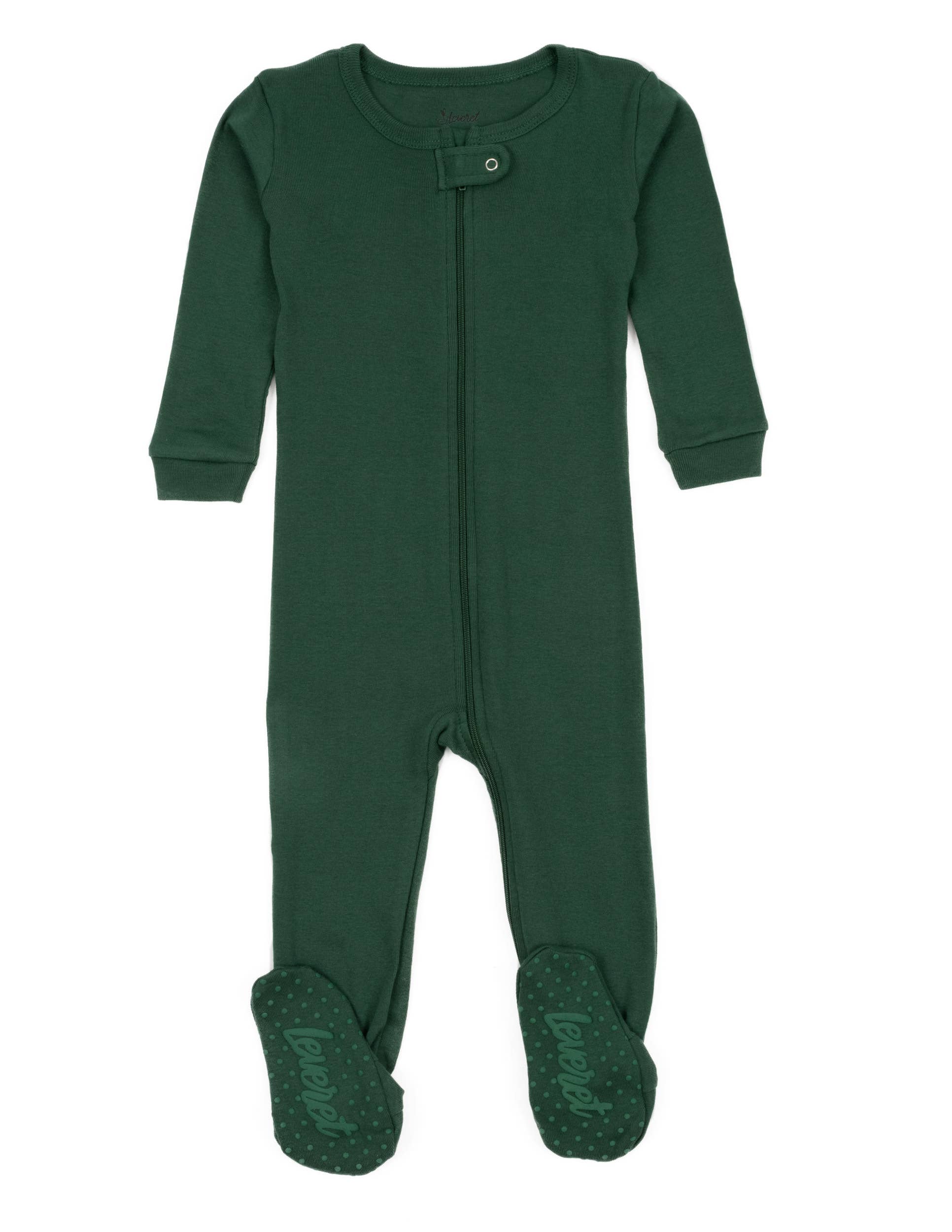 Leveret Pajamas – Fato de dormir – Bebé por atacado – Pijama de algodão com pés para crianças sólido5