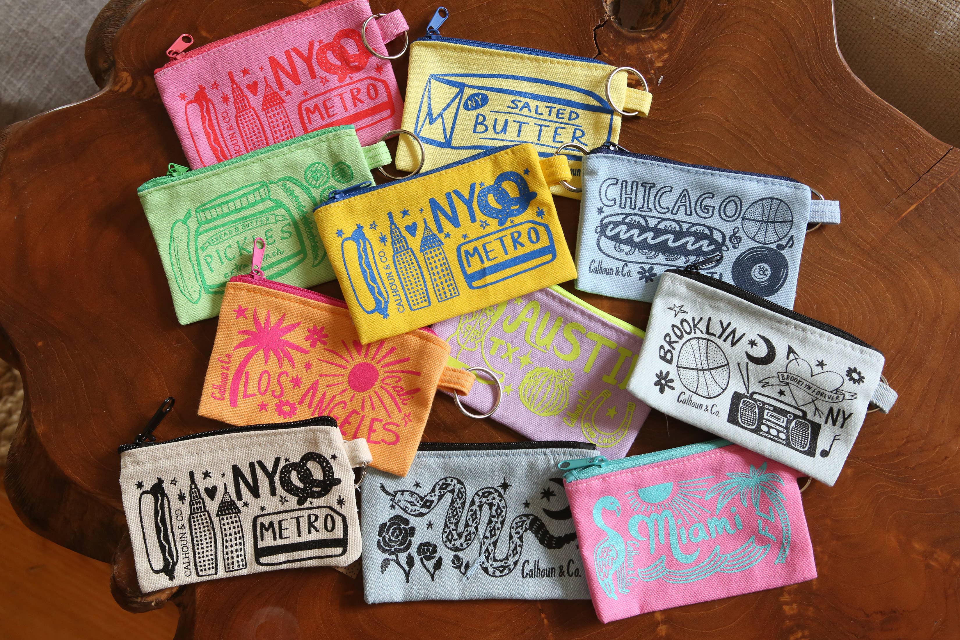 Calhoun & Co. - Vente Pochette – femme - Pochette à cartes zippée Pickle avec porte-clés2