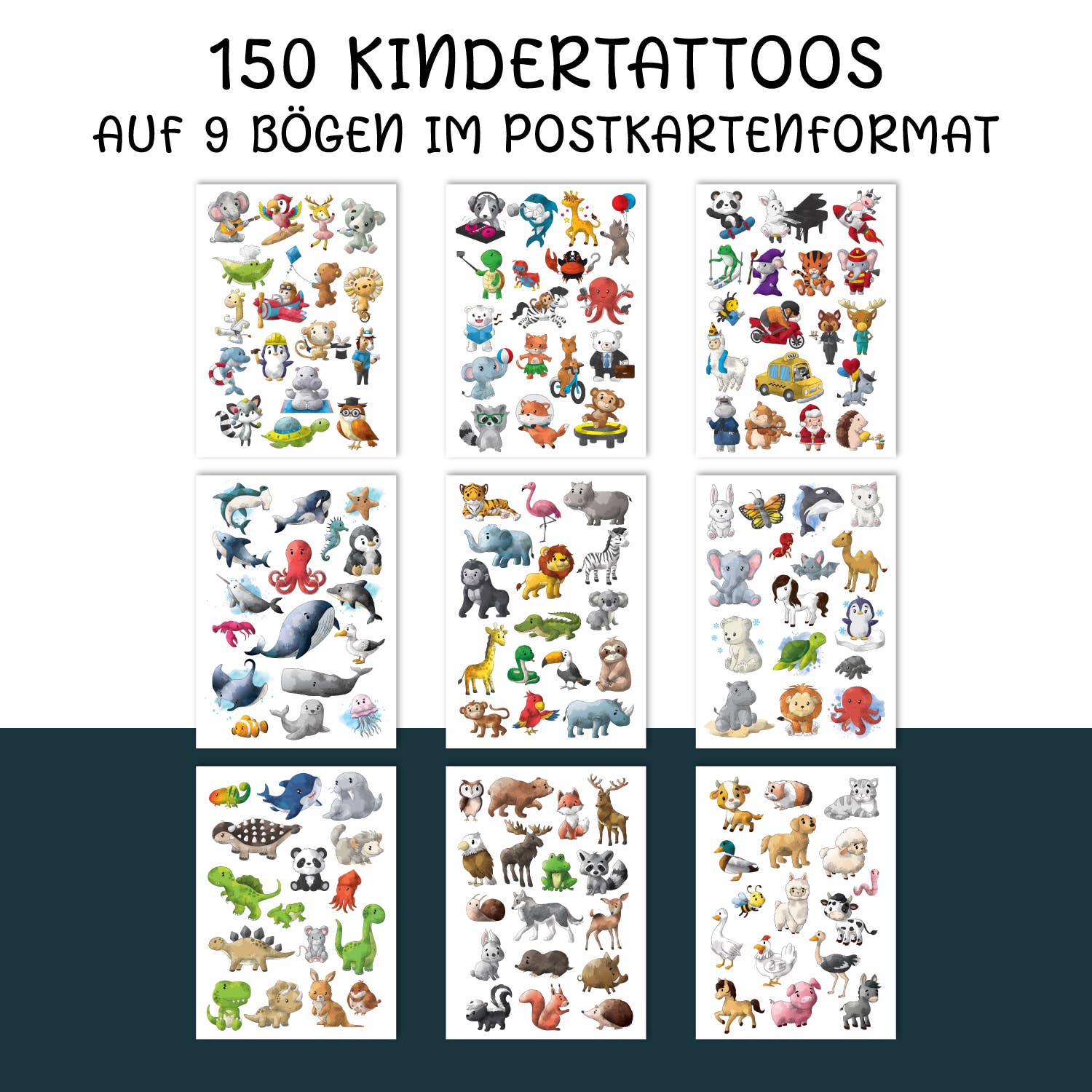 Topulo - Wholesale Temporary Tattoo - Kids - TOPULO® 150 skin-friendly children's tattoos — animal fun6