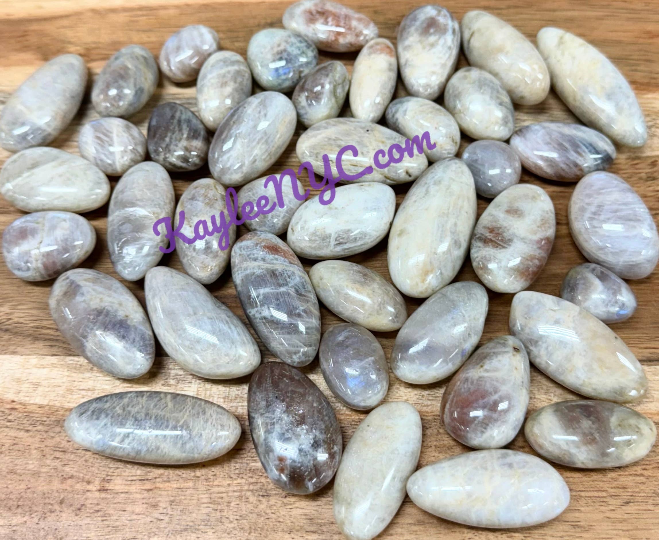 KayleeNYC - Wholesale Spiritual Stone/Crystal - Wholesale Lot 2 Lbs Natural Moonstone Sunstone Tumble3