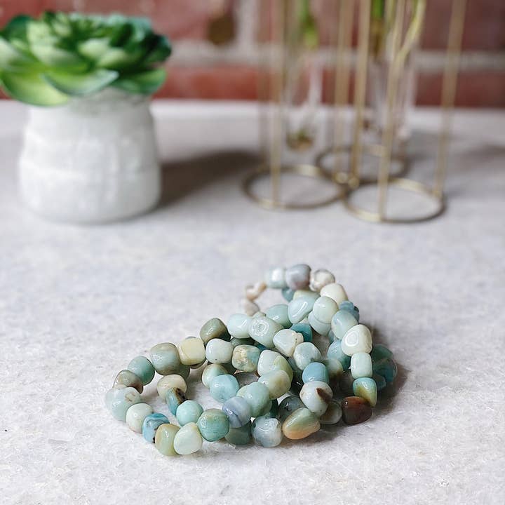 Pulsera Amazonita Piedra Grande para venta al por mayor de Wild Alabaster