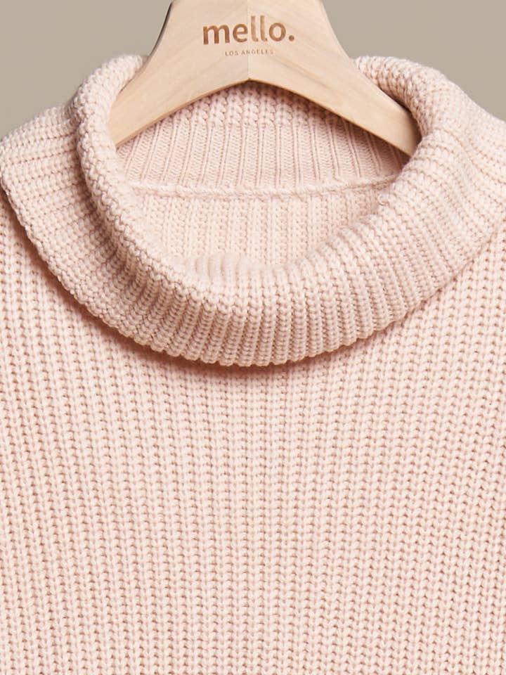 Blush Mock Neck Embroidered Sweater for wholesale on Faire