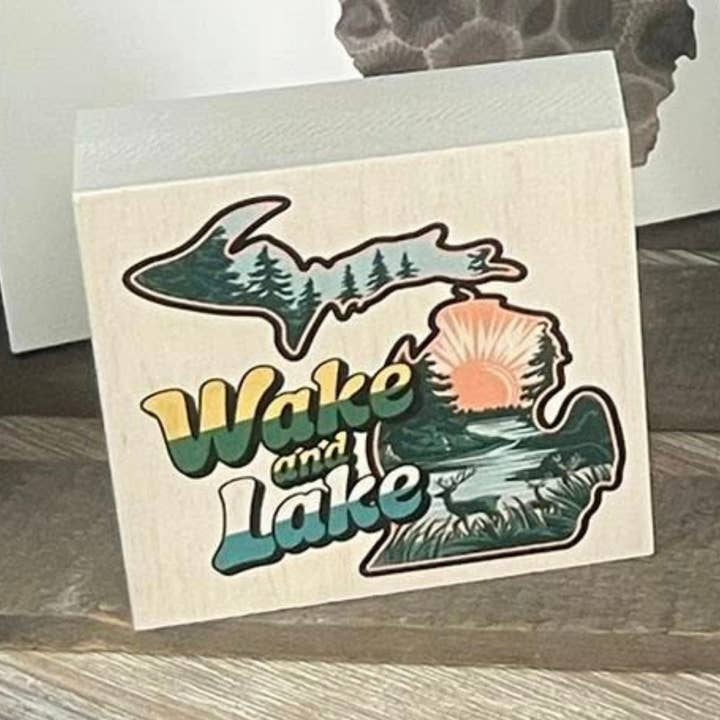 MIchigan Wake and Lake Sign for wholesale by Kennebug LLC
