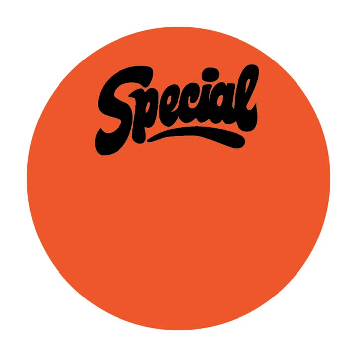 Fluorescent Red Circle SPECIAL Sticker Label (500 count) for wholesale by Suburban Sales