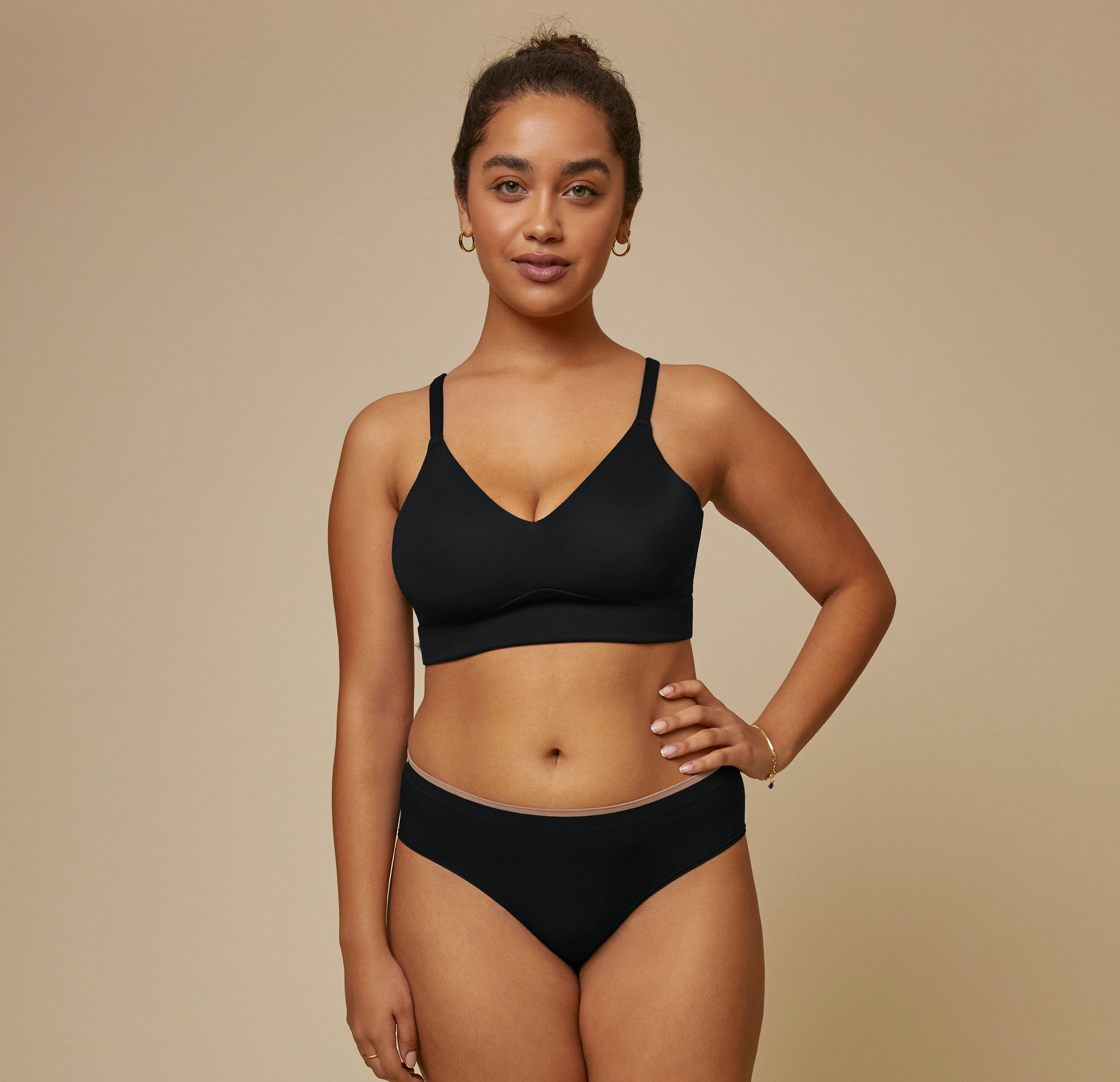 Bliss Triangle Bralette - Black for wholesale on Faire1